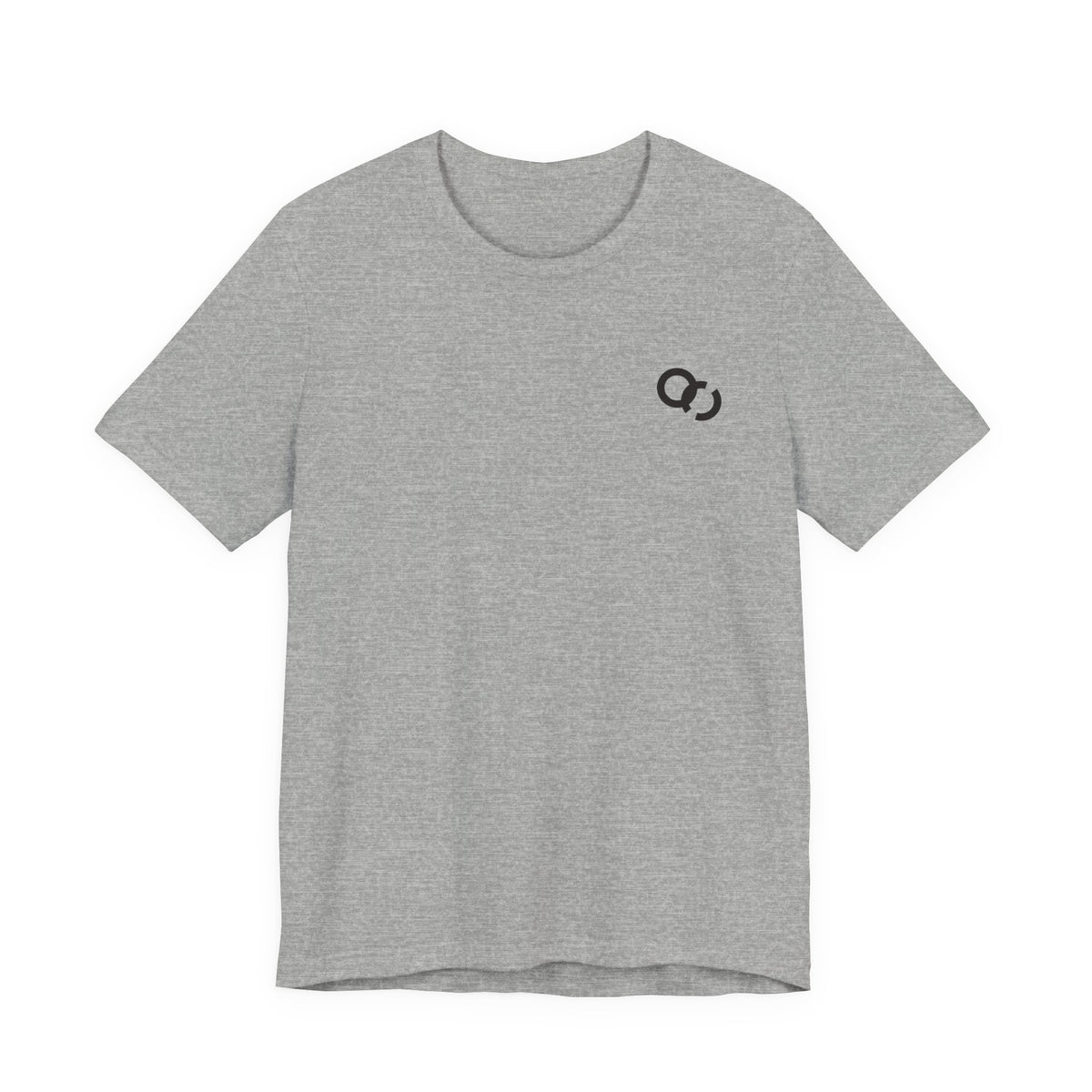 Minimal Infinity Loop Tee — Small Black Chest Logo T‑Shirt