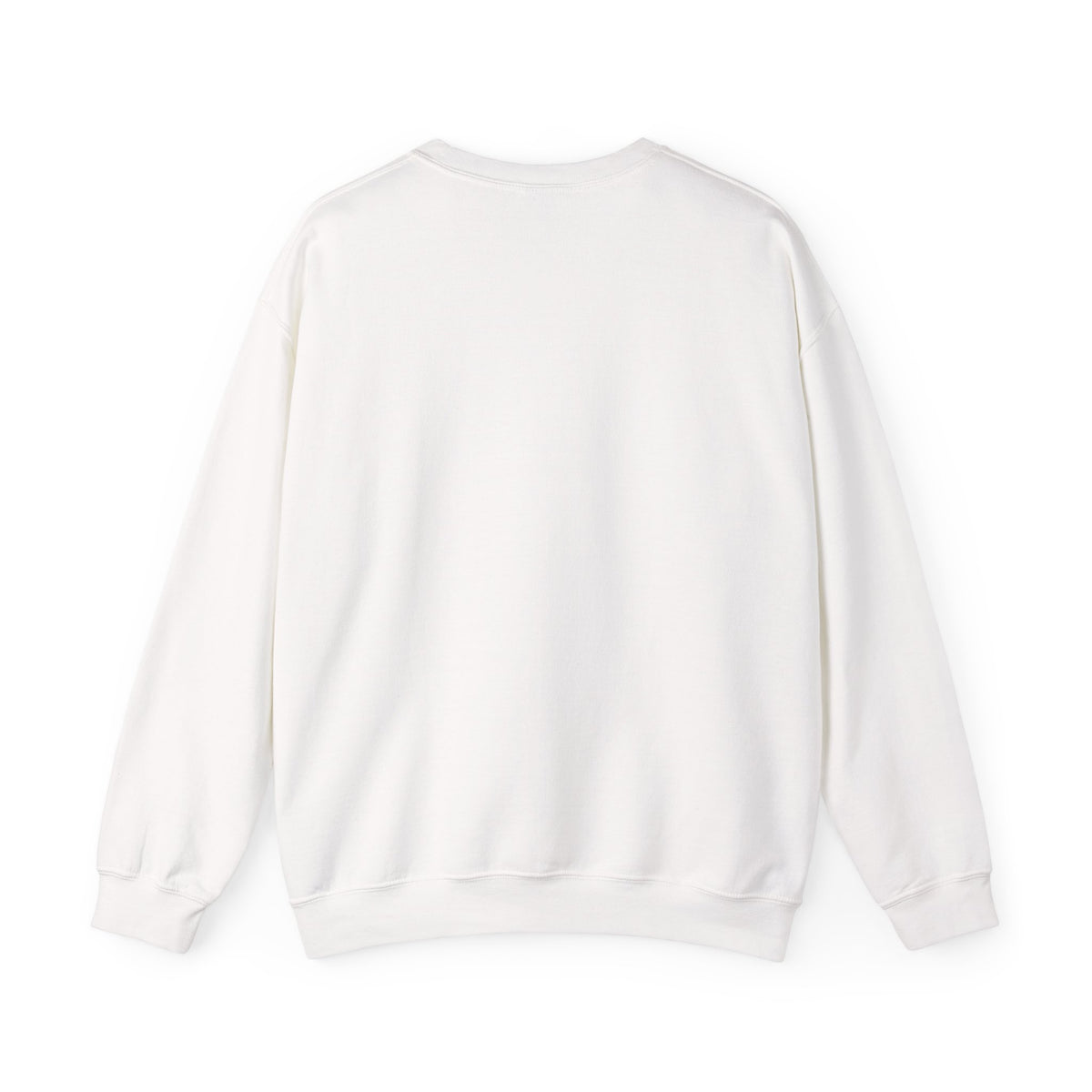 Minimalist White Crewneck Sweatshirt with Small Black Loop Logo