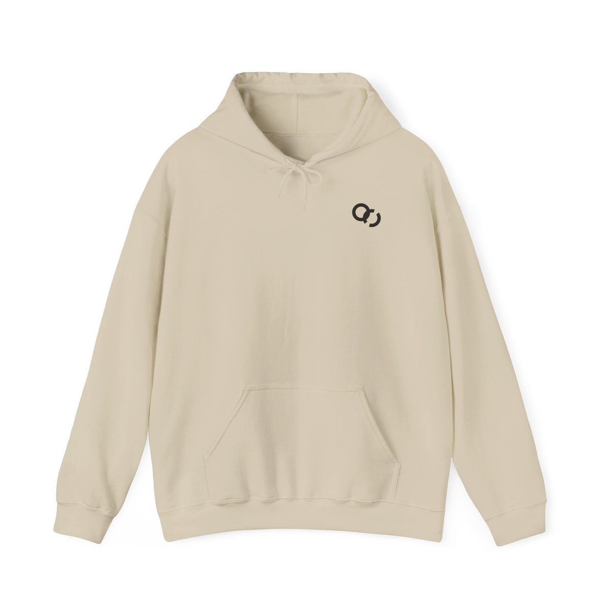 Minimal Infinity Logo Hoodie — White Casual Pullover