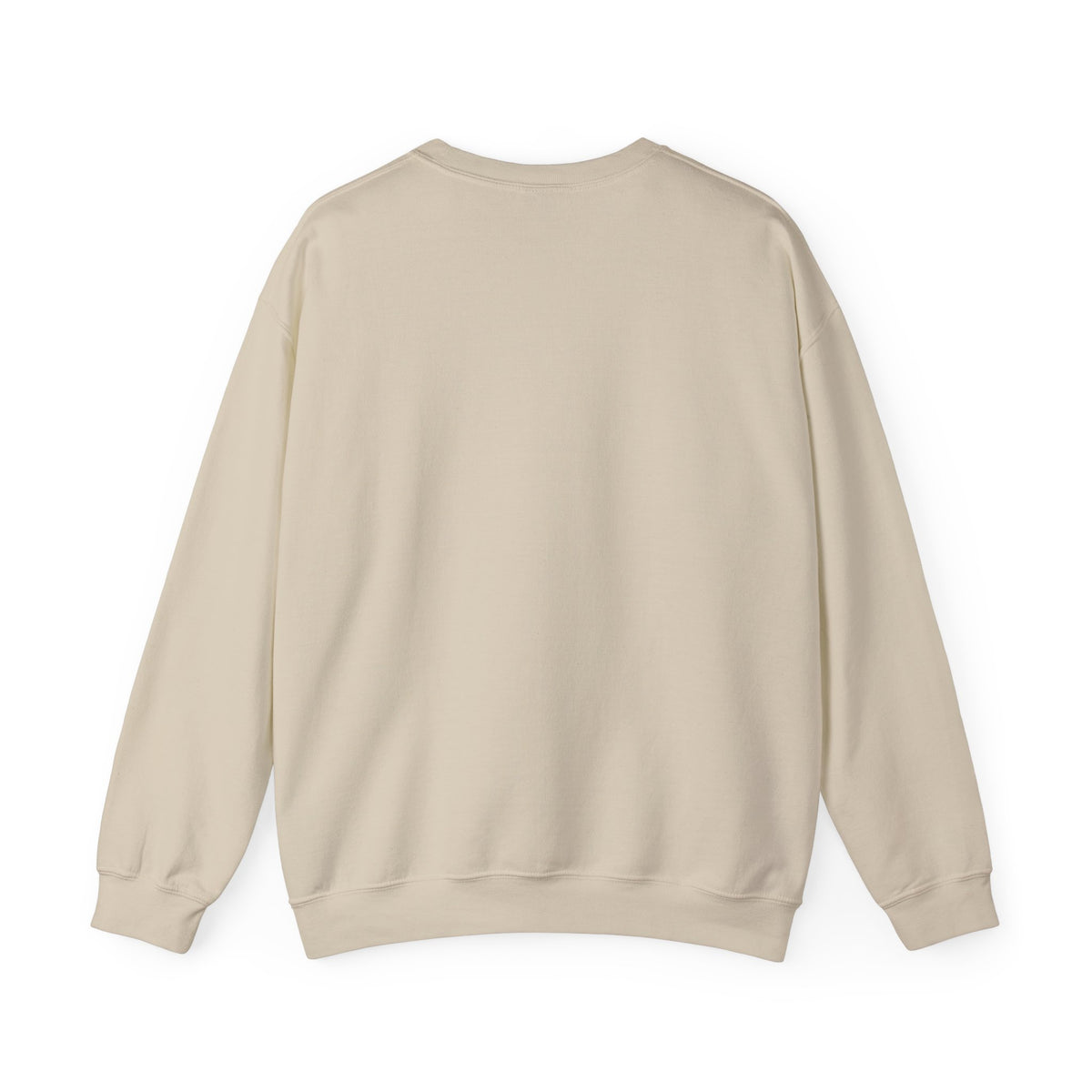 Minimalist White Crewneck Sweatshirt with Small Black Loop Logo