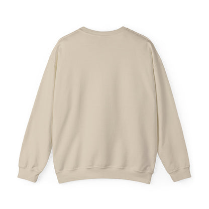 Minimalist White Crewneck Sweatshirt with Small Black Loop Logo