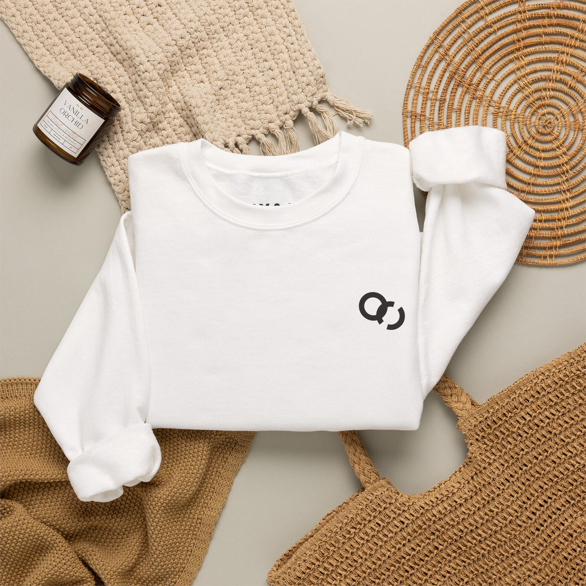 Crewneck Sweatshirt — Bold Vertical Typography Back Print