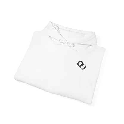 Minimal Infinity Logo Hoodie — White Casual Pullover