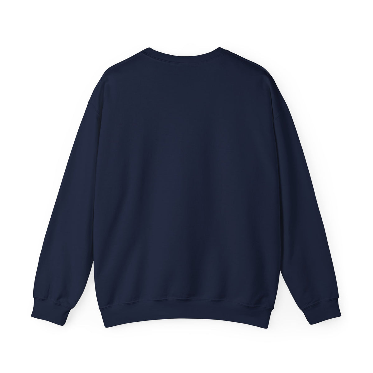 Minimalist White Crewneck Sweatshirt with Small Black Loop Logo