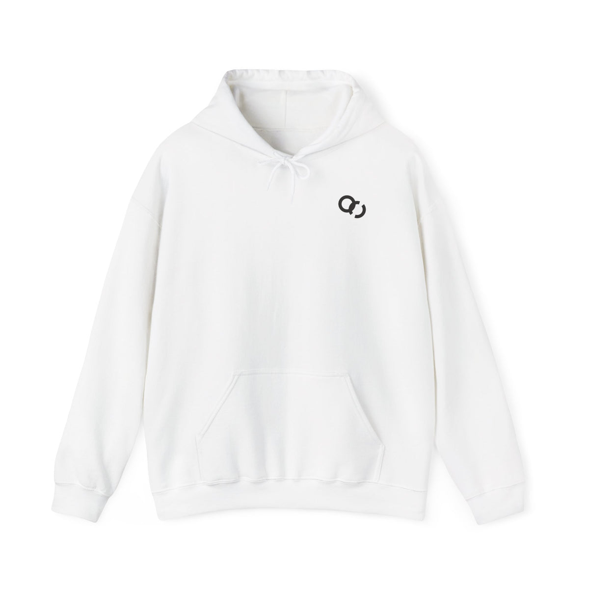 Minimal Infinity Logo Hoodie — White Casual Pullover