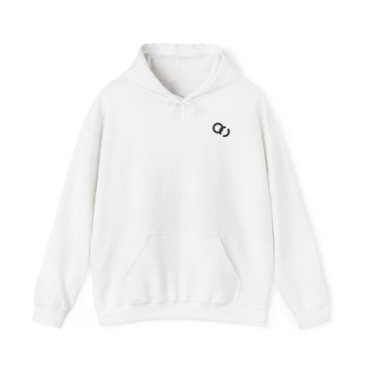 Minimal Infinity Logo Hoodie — White Casual Pullover