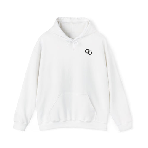 Minimal Infinity Logo Hoodie — White Casual Pullover
