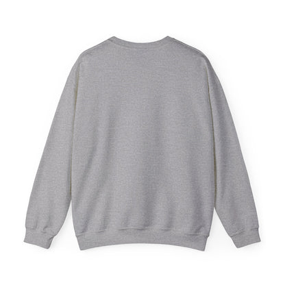 Minimalist White Crewneck Sweatshirt with Small Black Loop Logo