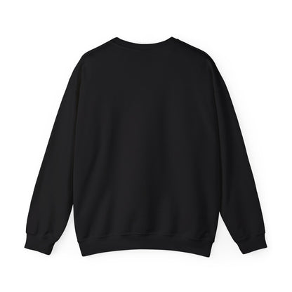Minimalist White Crewneck Sweatshirt with Small Black Loop Logo