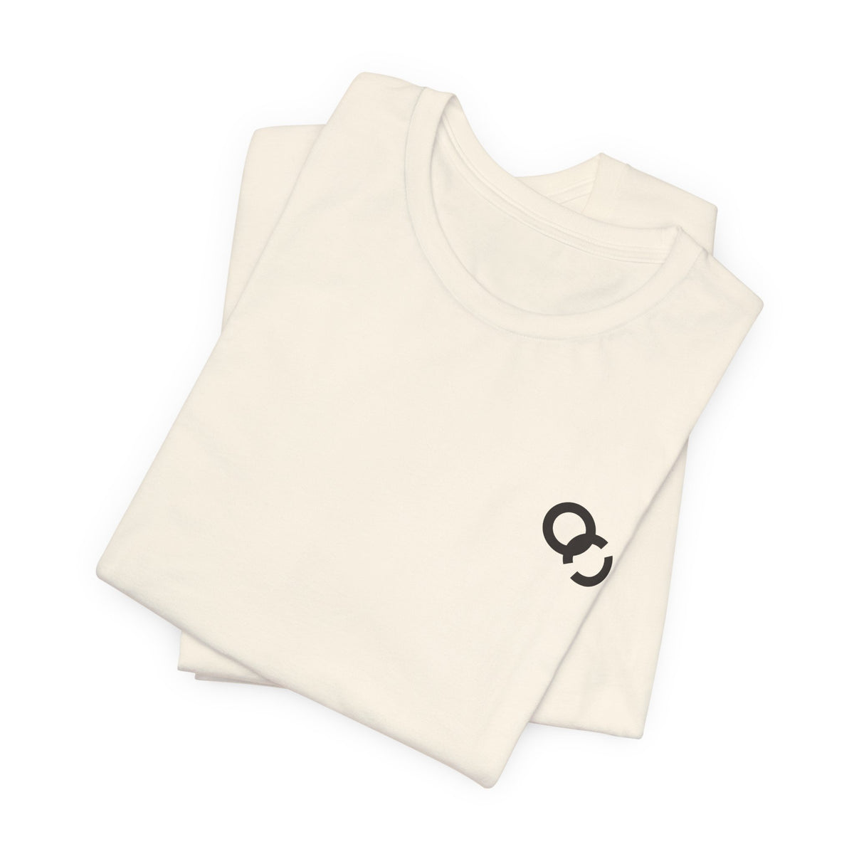 Minimal Infinity Loop Tee — Small Black Chest Logo T‑Shirt