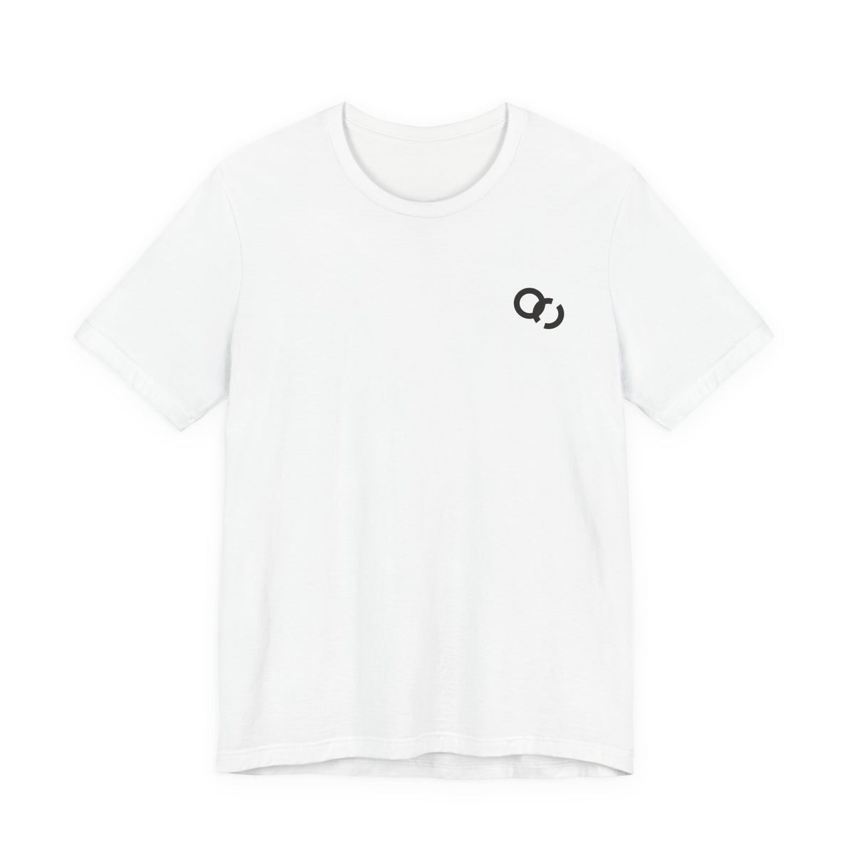 Minimal Infinity Loop Tee — Small Black Chest Logo T‑Shirt