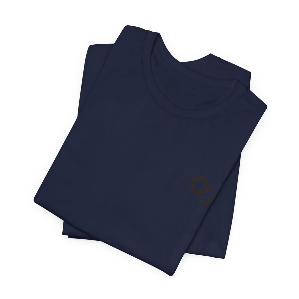 Minimal Infinity Loop Tee — Small Black Chest Logo T‑Shirt