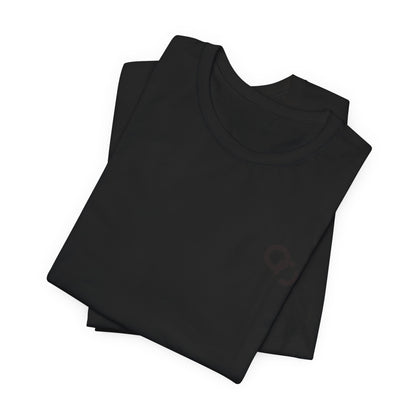Minimal Infinity Loop Tee — Small Black Chest Logo T‑Shirt