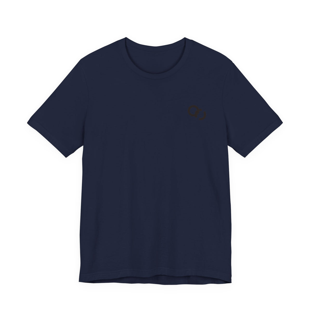 Minimal Infinity Loop Tee — Small Black Chest Logo T‑Shirt