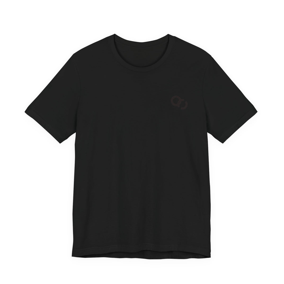 Minimal Infinity Loop Tee — Small Black Chest Logo T‑Shirt