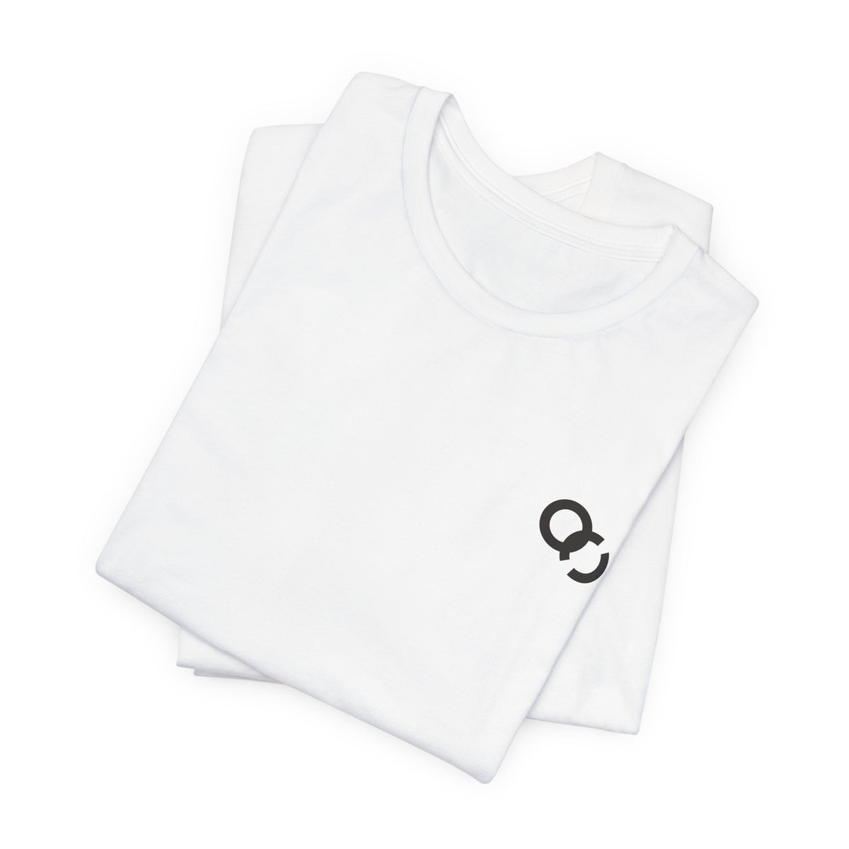Minimal Infinity Loop Tee — Small Black Chest Logo T‑Shirt
