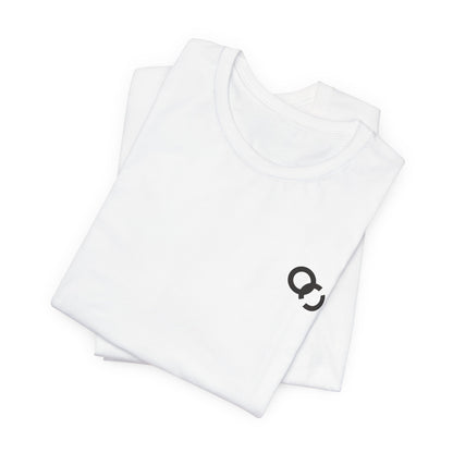 Minimal Infinity Loop Tee — Small Black Chest Logo T‑Shirt